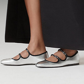Lilia ballet flat - Grey | Hermès USA